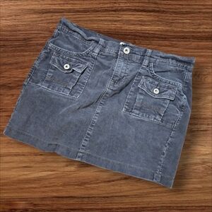 Old Navy Vintage Y2K 90s Ultra Low Rise Gray Corduroy Mini Skirt